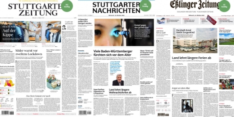Einheitliche Layouts fr Stuttgarter Zeitung, Stuttgarter Nachrichten und Elinger Zeitung - Abb.: MHS